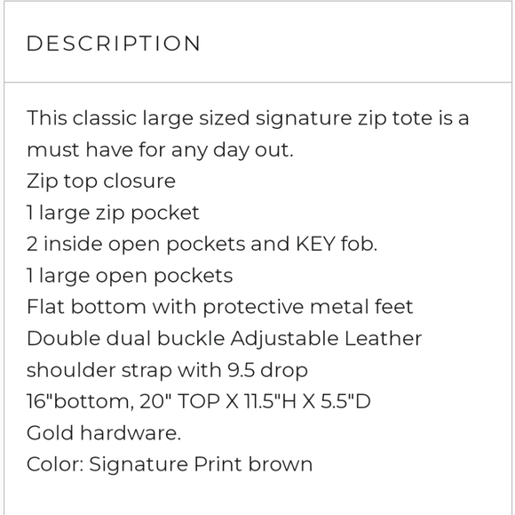 🔹️Michael Kors🔹️ JET SET EAST WEST ZIP TOP SIGNATURE TOTE ✨️🤎 - Picture 4 of 8